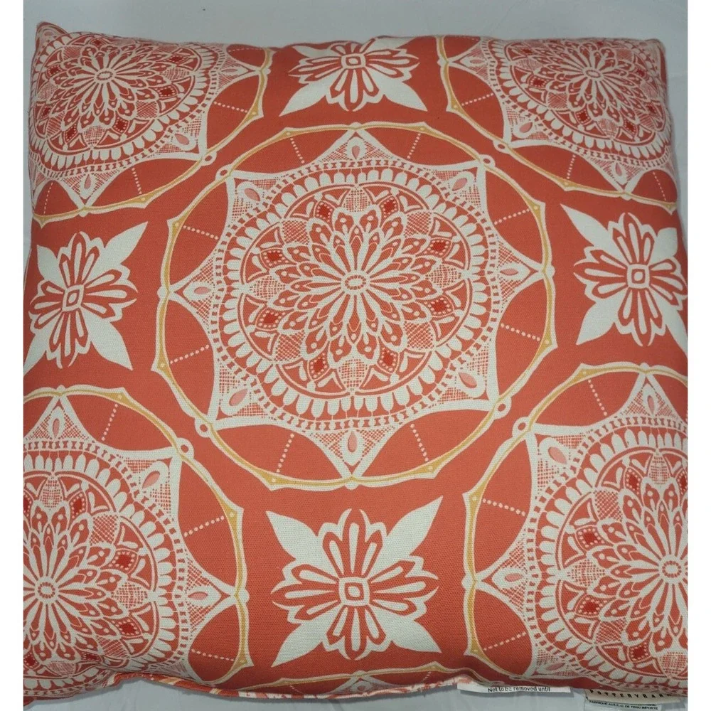 Pottery Barn Orange Print Accent Throw Pillow 20
